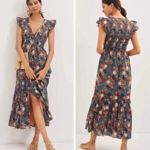 Anthropologie the Peregrine Midi Dress Size‎ Small Petite